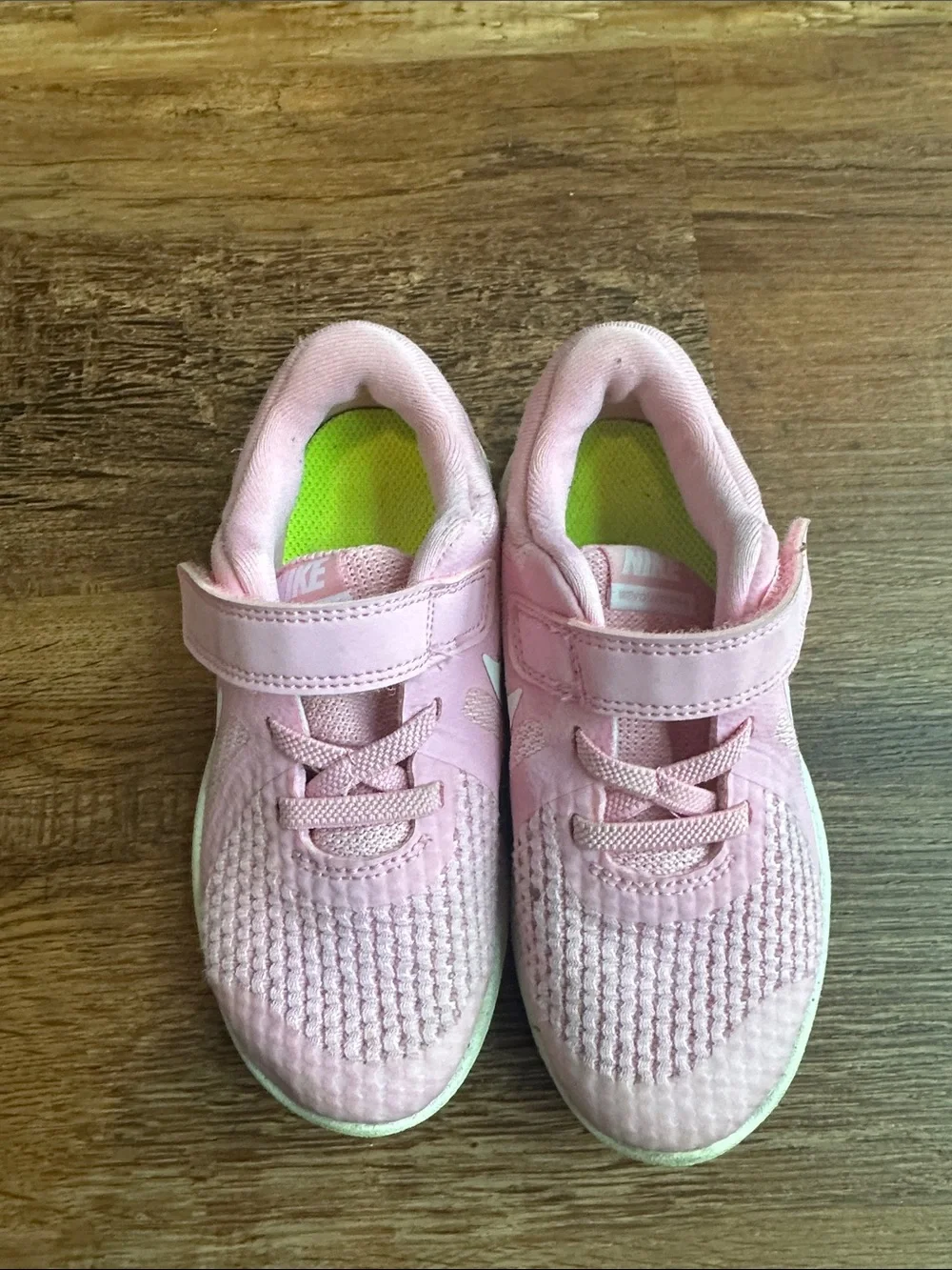 Nike Kids Pink Hook-and-Loop Mesh Sneakers